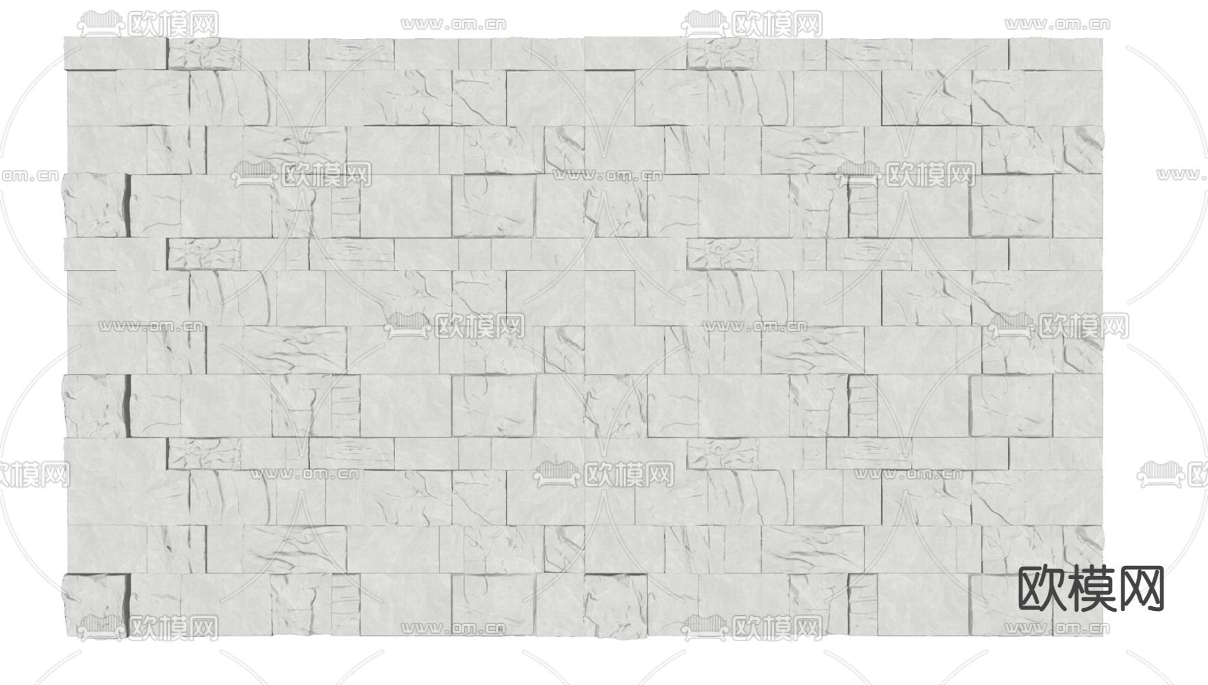 毛石背景墙su模型下载（渲染图2）