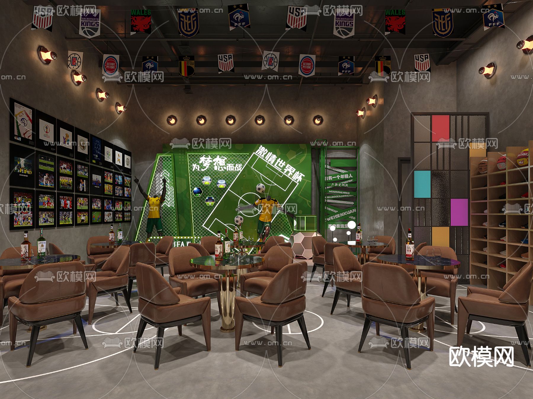体彩酒吧 酒馆3d模型下载（渲染图2）
