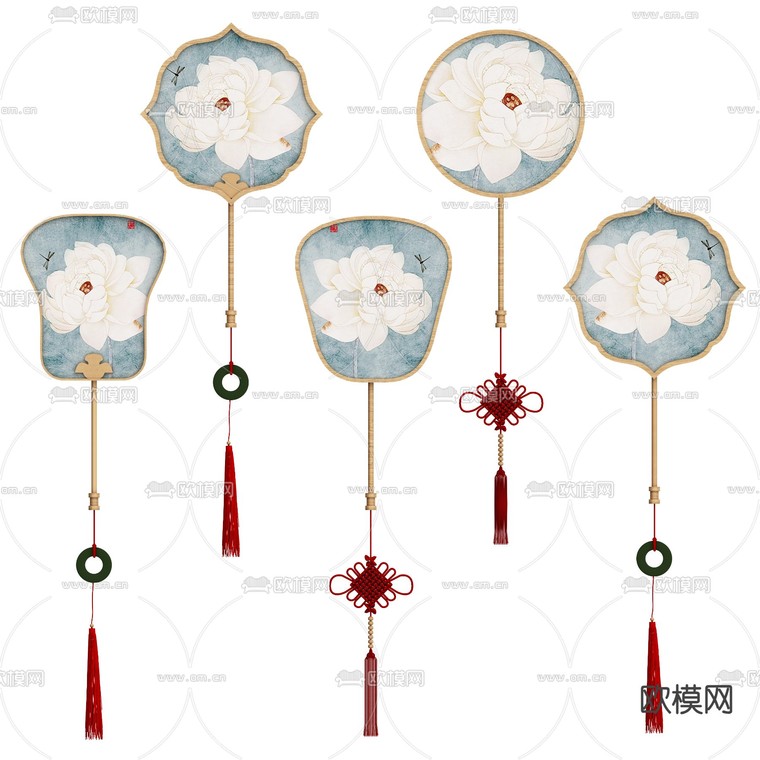 中式团扇 宫扇 古扇su模型下载_ID14225772_sketchup模型下载-欧模网