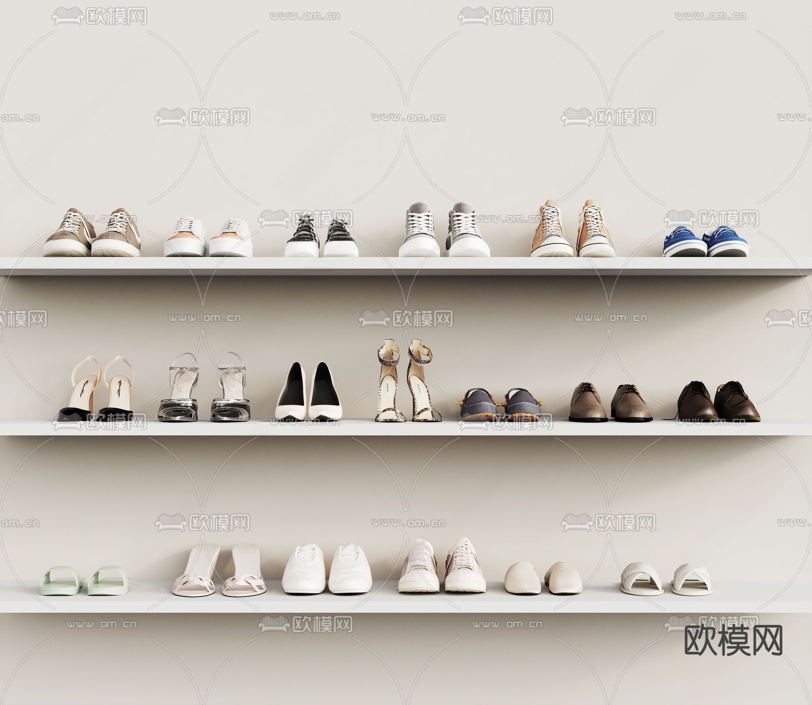 鞋子 高跟鞋 皮鞋su模型下载（渲染图1）