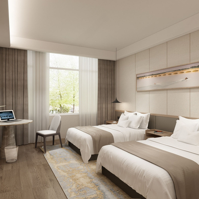  现代酒店客房su模型 