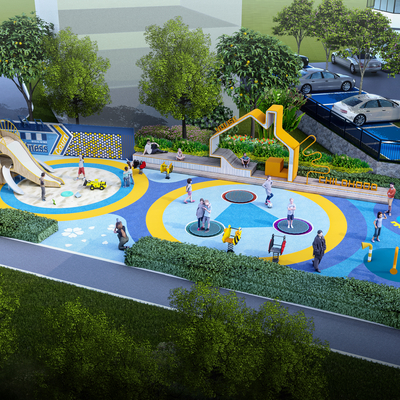  儿童游乐区su模型 