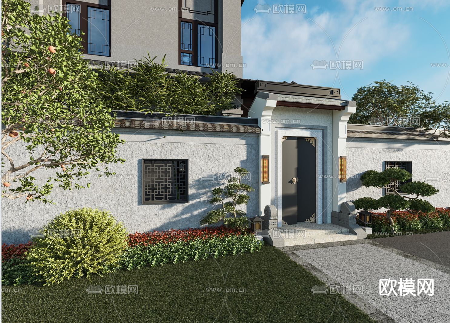 中式庭院su模型下载（渲染图4）