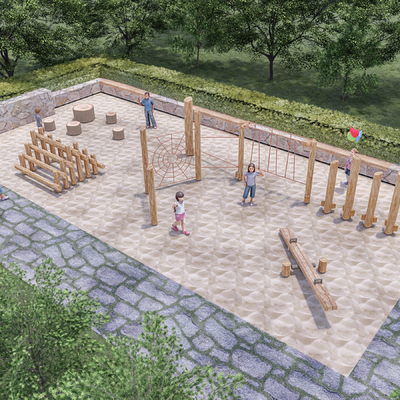  现代儿童活动场地su模型 