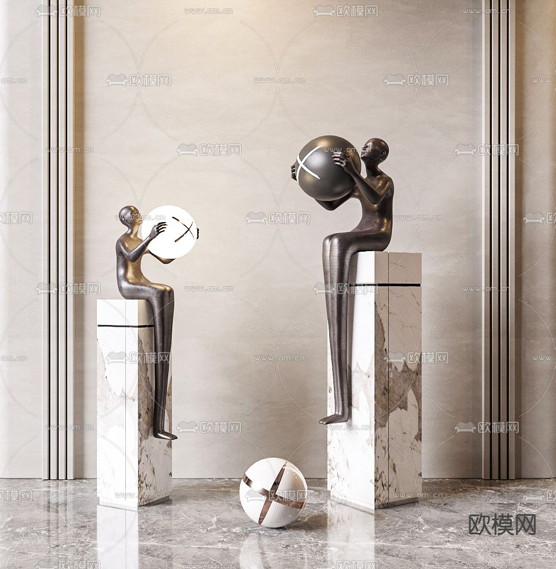 人形雕塑 摆件3d模型下载