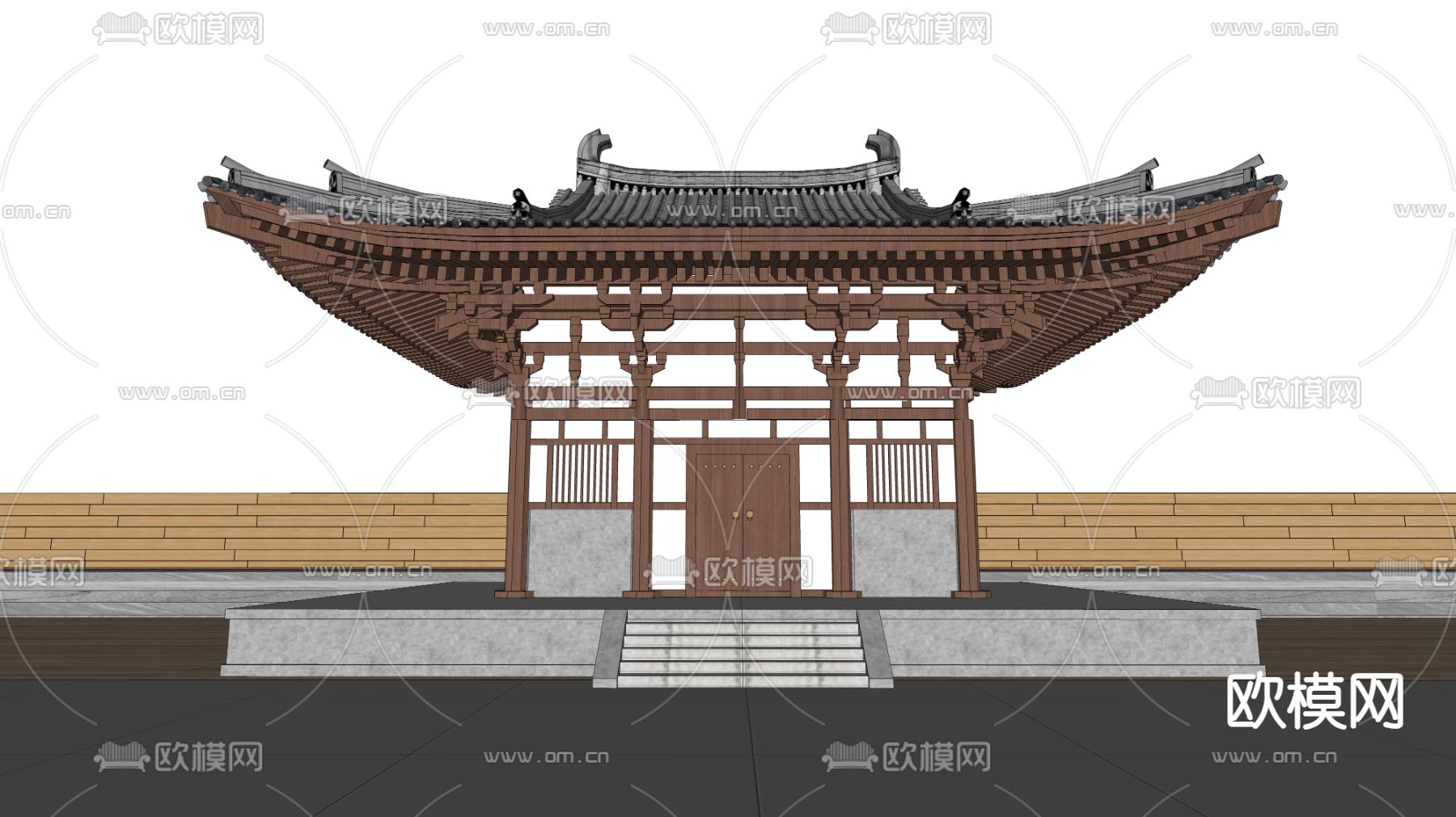 中式古建筑 斗拱su模型下载（渲染图2）