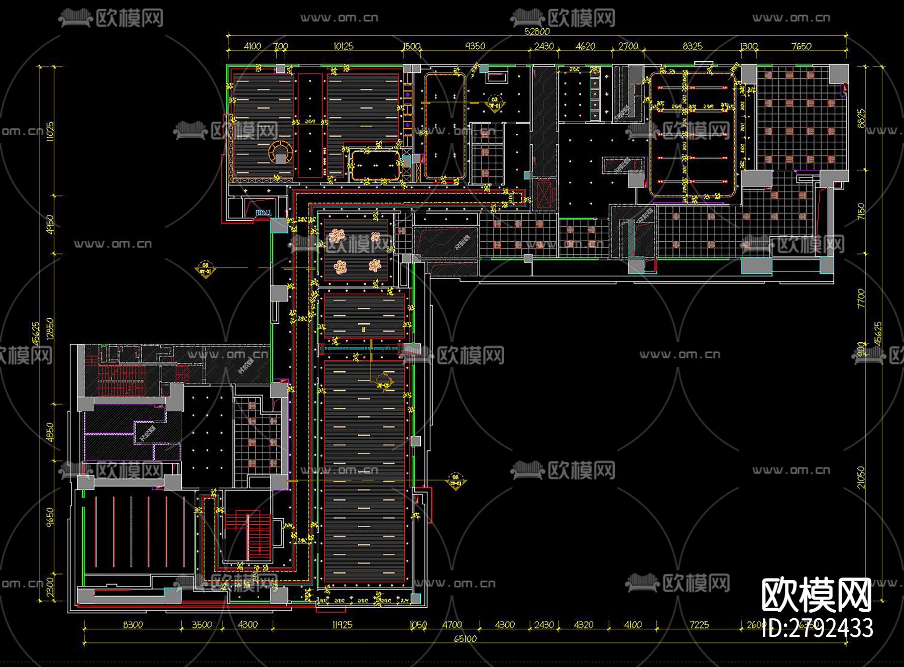 党群服务中心装饰设计CAD施工图下载（渲染图10）