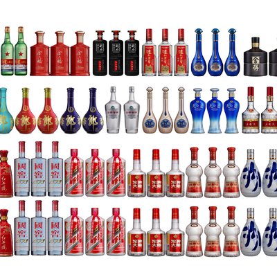  酒瓶 酒坛 酒罐 白酒su模型 