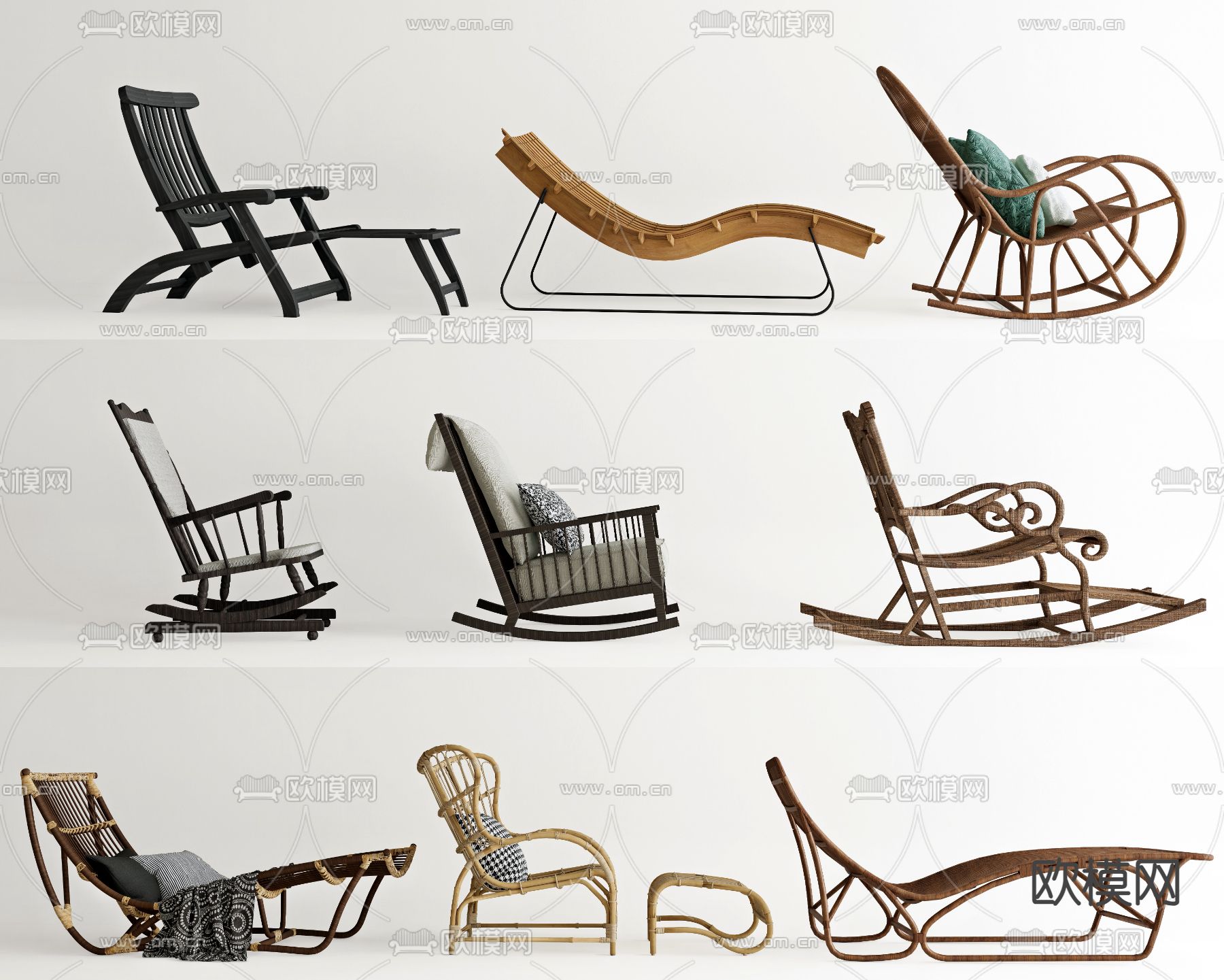 躺椅 休闲椅su模型下载（渲染图1）