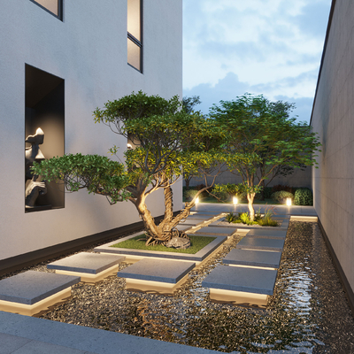  庭院景观su模型 