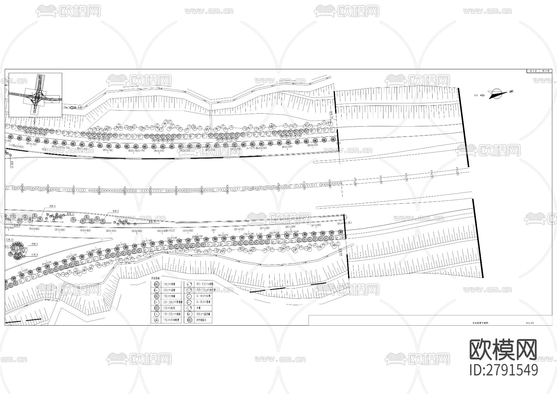 椿萱大道一期绿化工程CAD施工图下载（渲染图2）