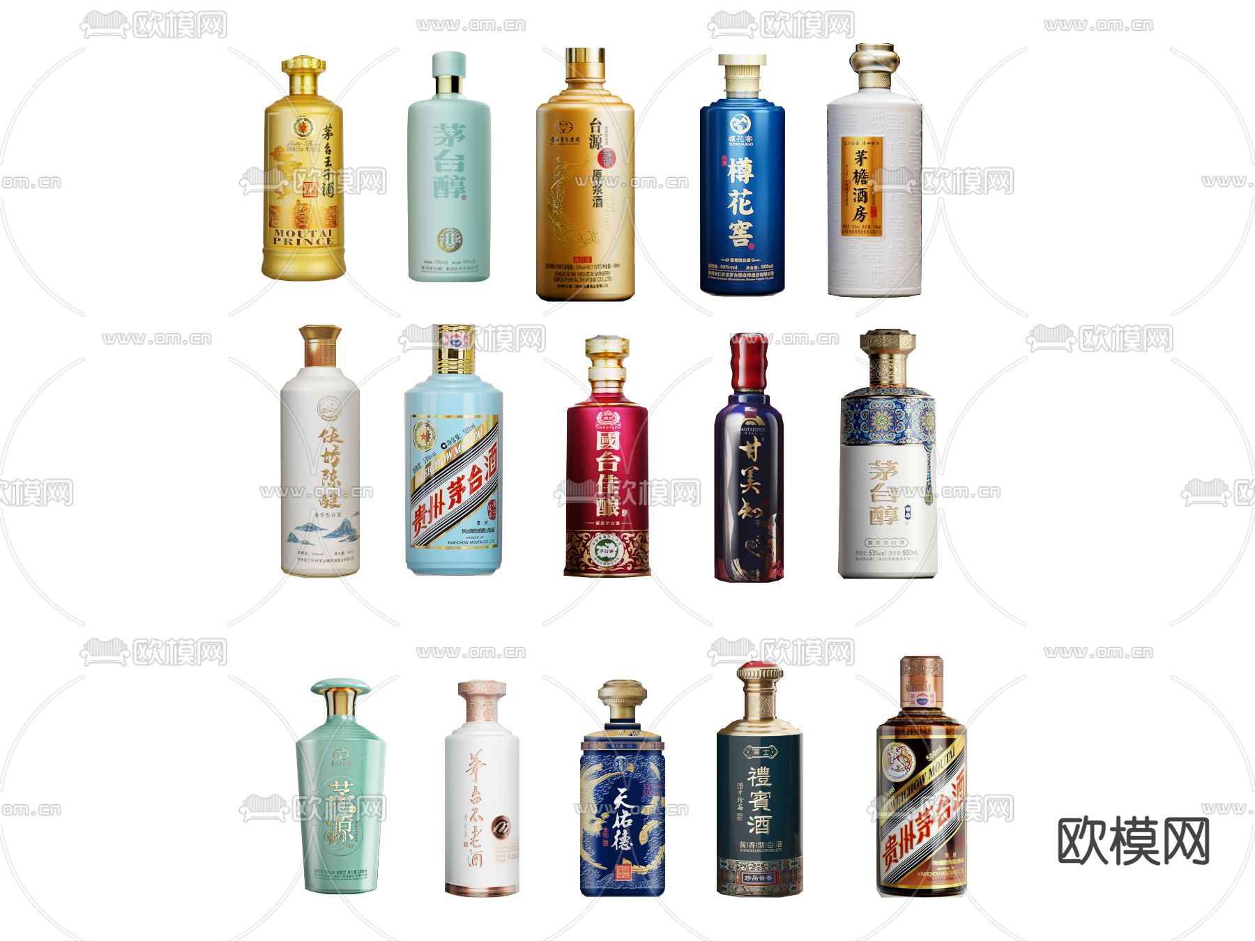 酒瓶 酒坛 酒罐 白酒su模型下载（渲染图2）