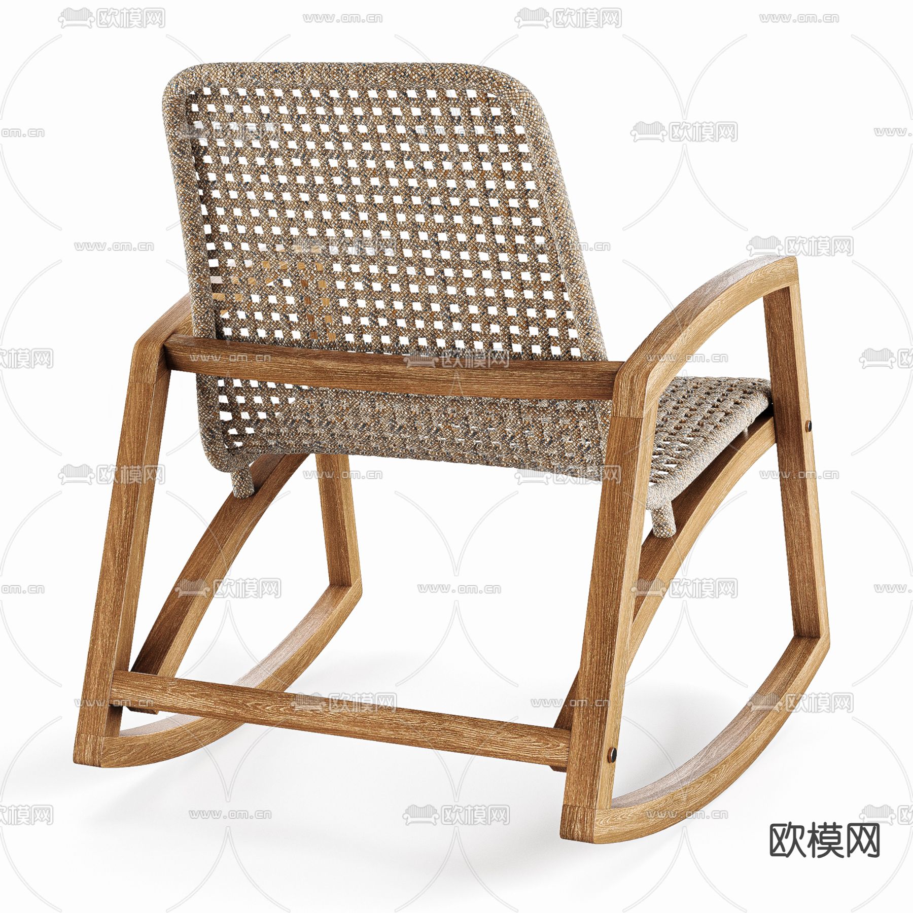 北欧摇椅 休闲椅3d模型下载（渲染图2）