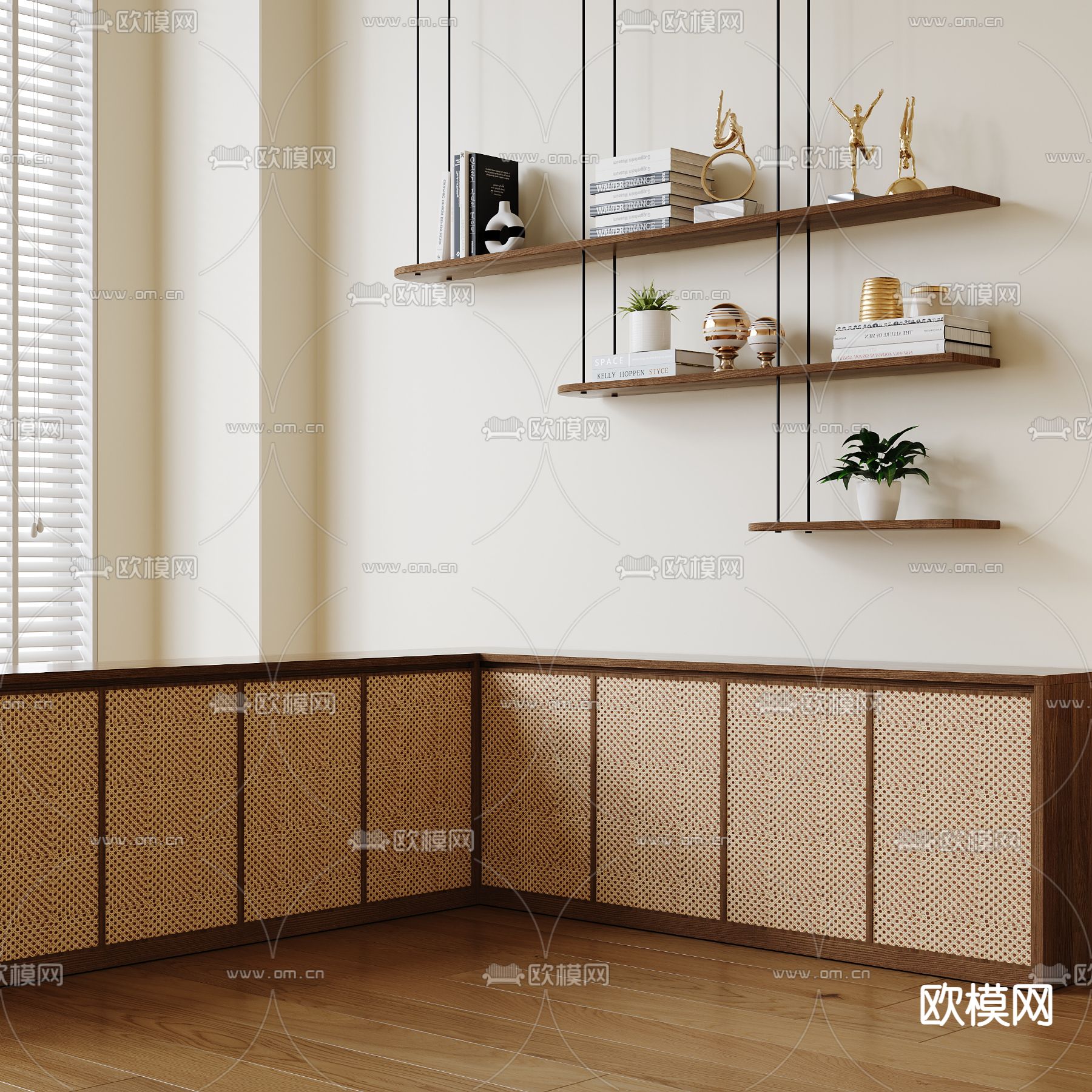 北欧壁柜 吊柜3d模型下载