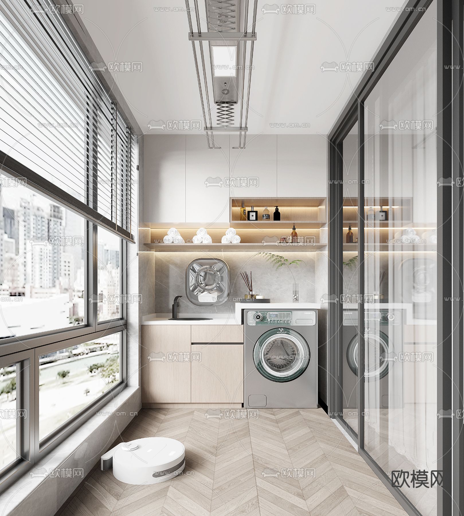 生活阳台 洗衣房3d模型下载