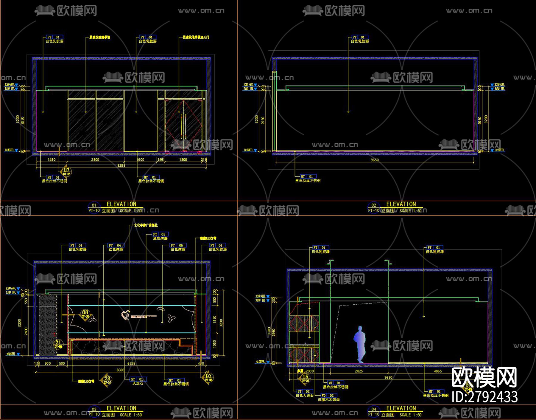 党群服务中心装饰设计CAD施工图下载（渲染图5）