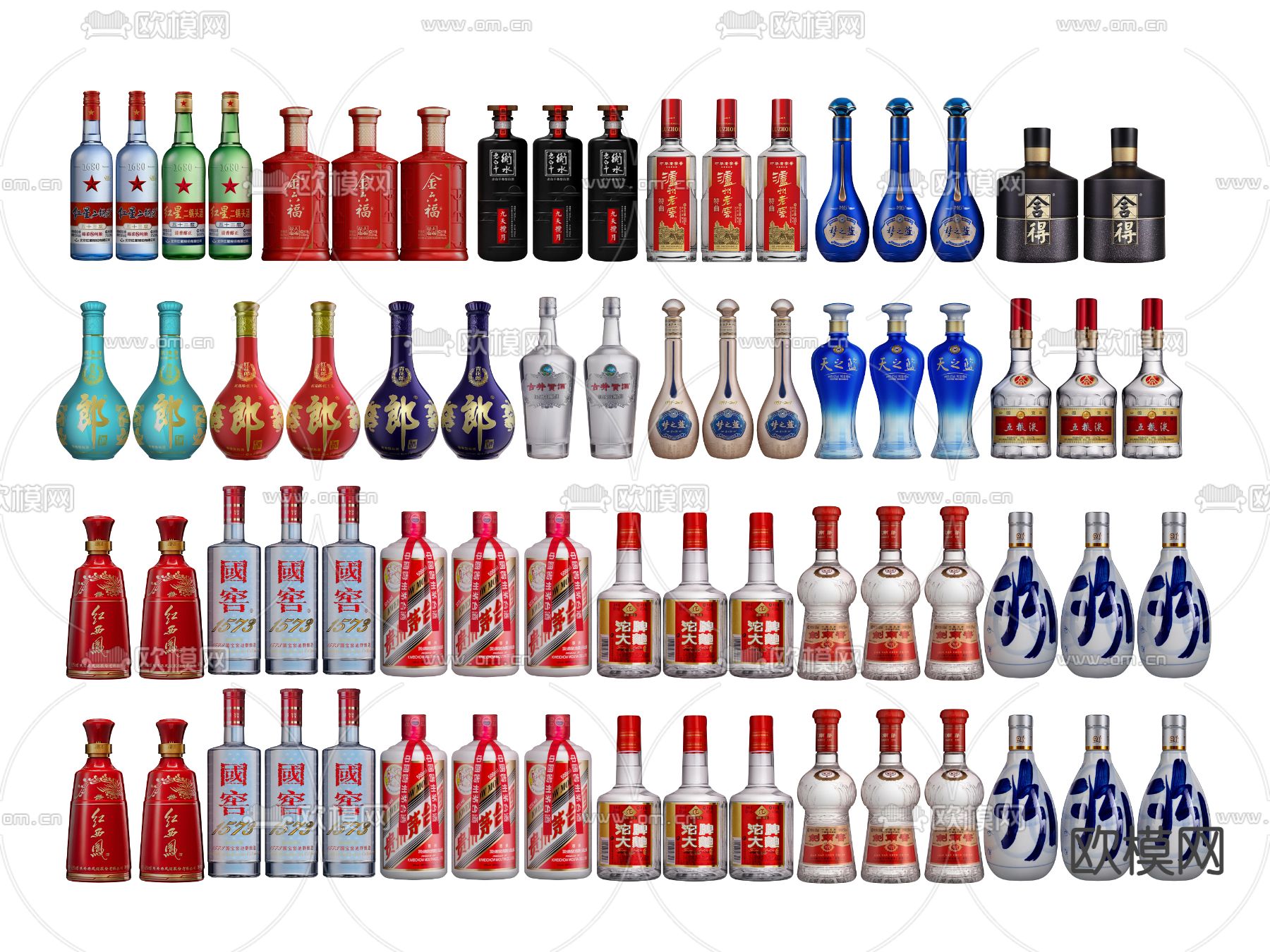 酒瓶 酒坛 酒罐 白酒su模型下载（渲染图1）