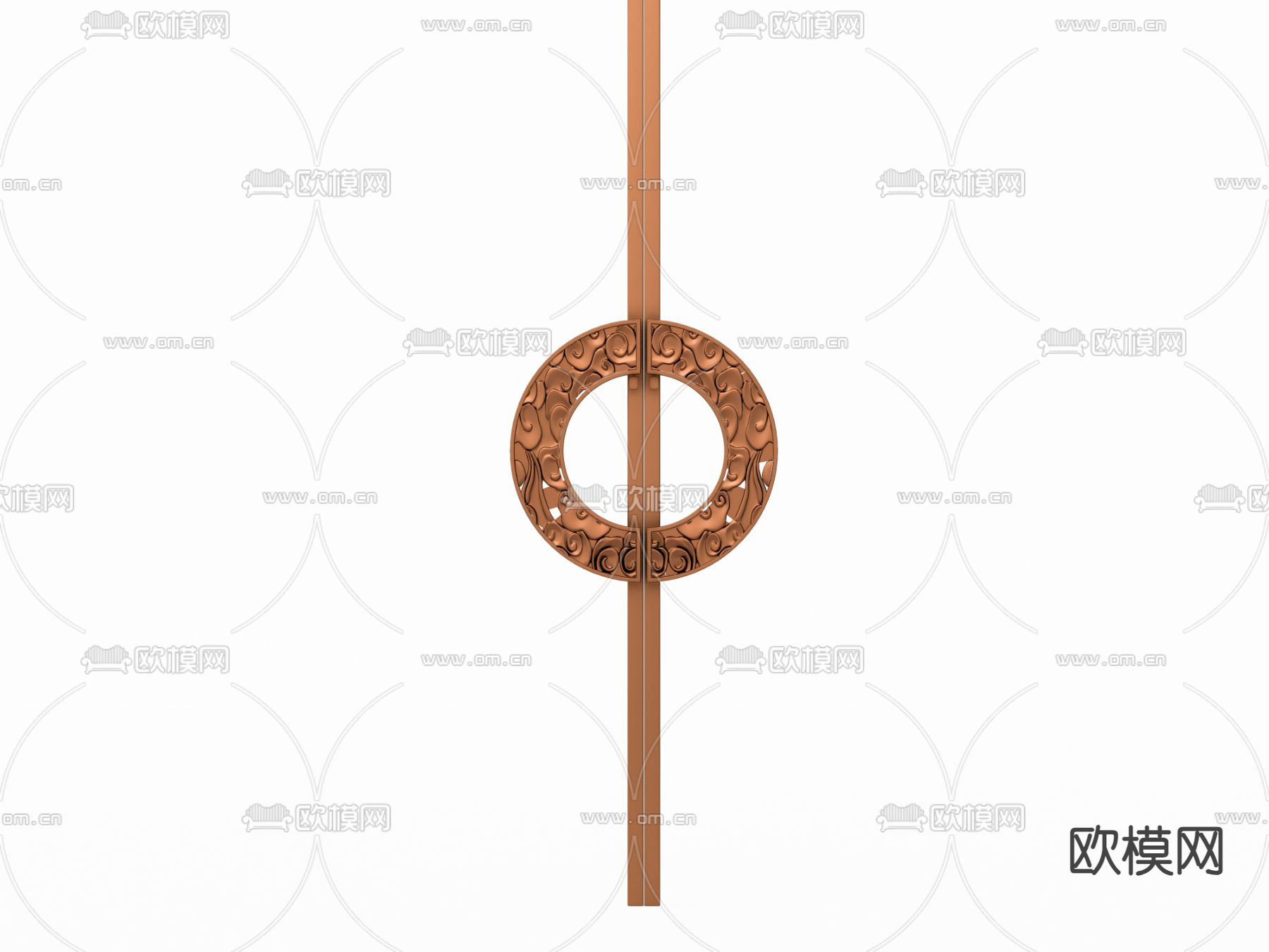 新中式拉手 门把手su模型下载（渲染图1）