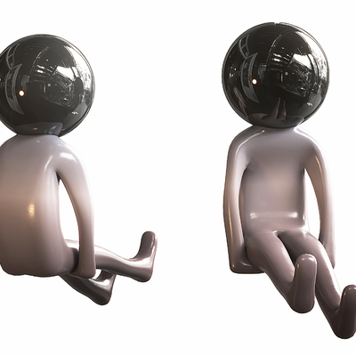  潮玩 雕塑摆件su模型 