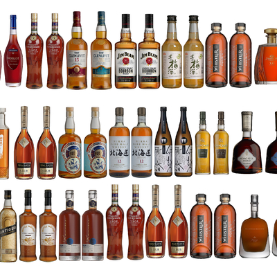  啤酒 红酒 洋酒su模型 