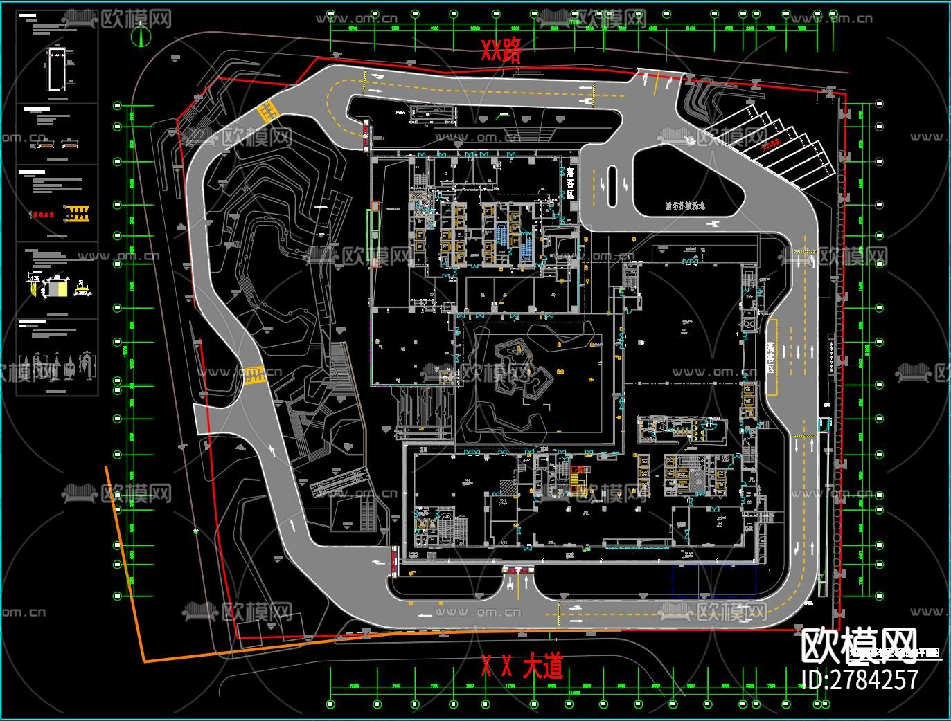 停车场地坪及交通划线工程CAD施工图下载（渲染图1）
