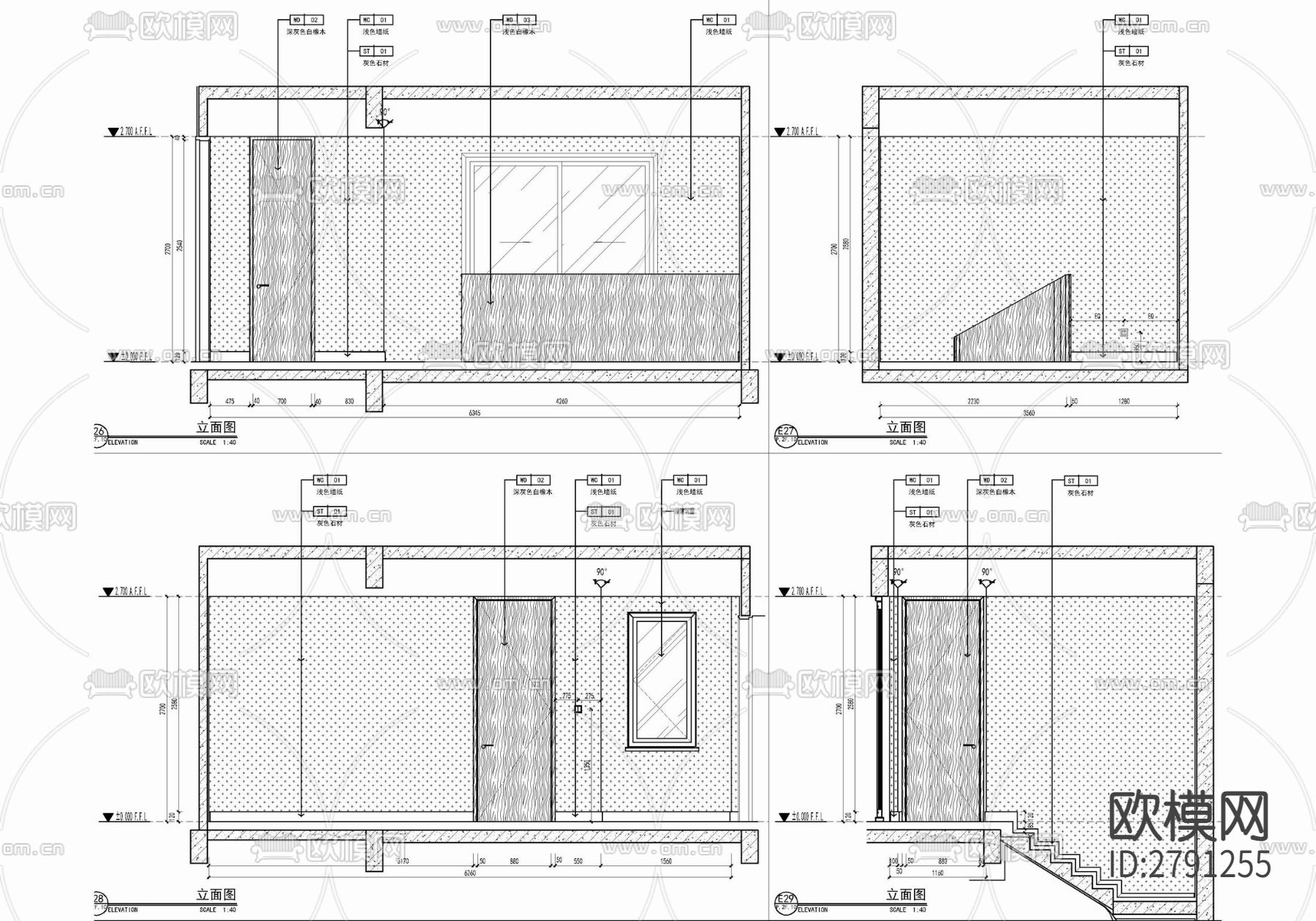 四层小别墅家装室内CAD施工图下载（渲染图8）