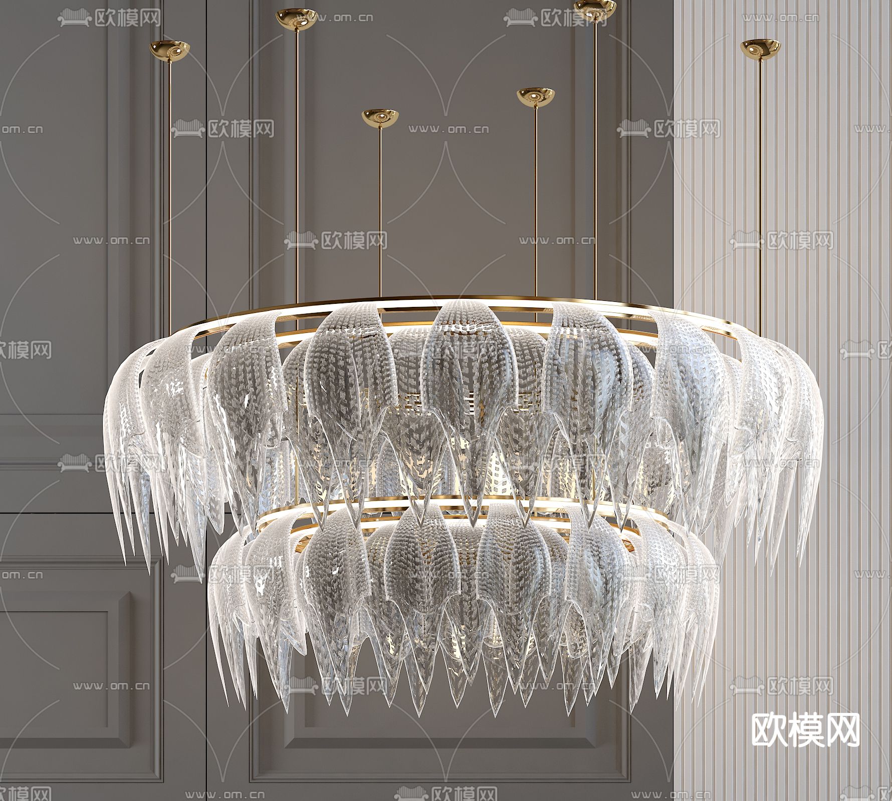 轻奢吊灯 水晶吊灯3d模型下载