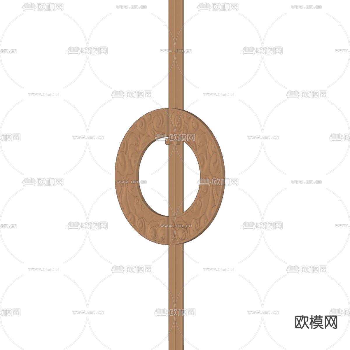 新中式拉手 门把手su模型下载（渲染图2）