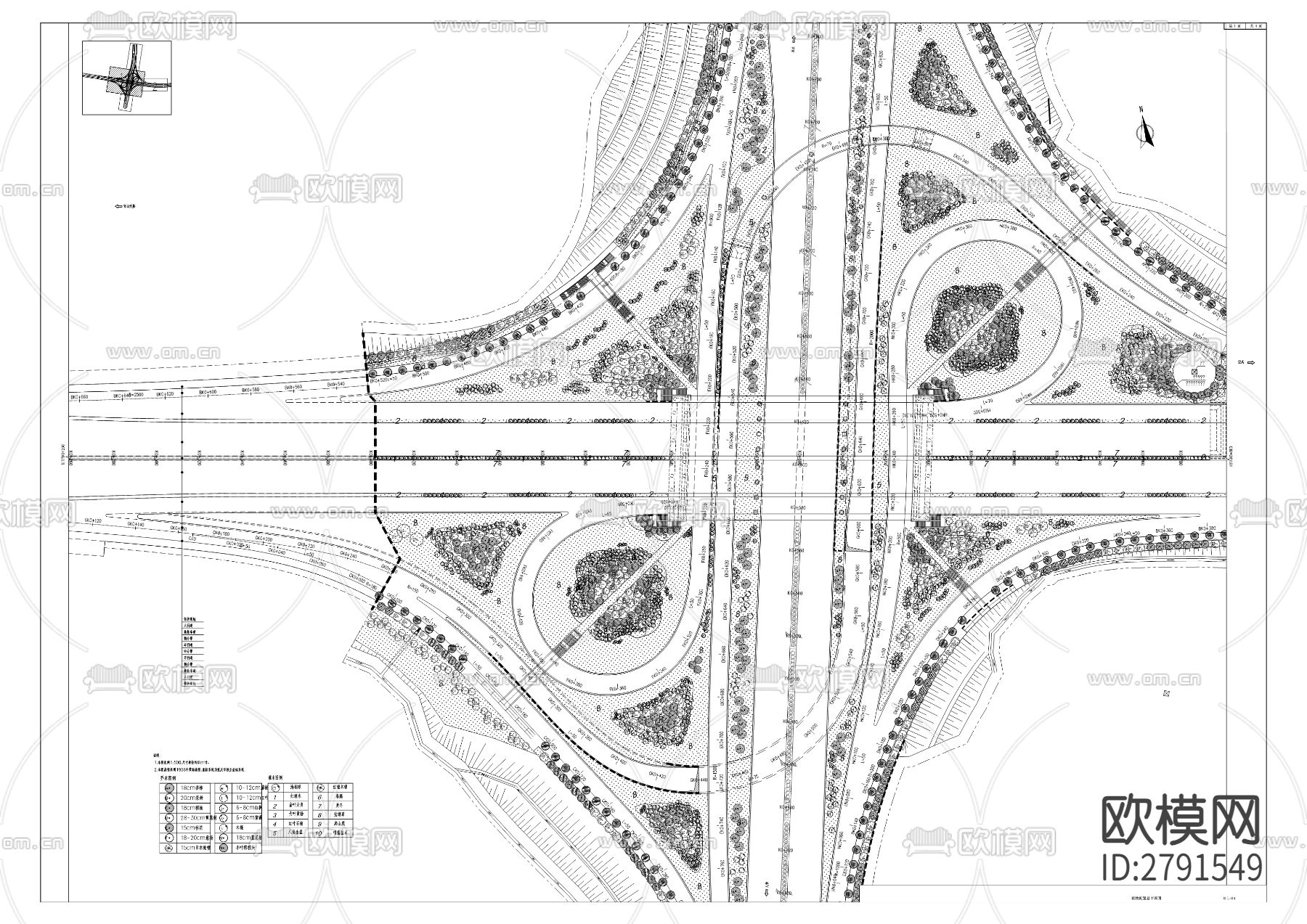 椿萱大道一期绿化工程CAD施工图下载（渲染图4）
