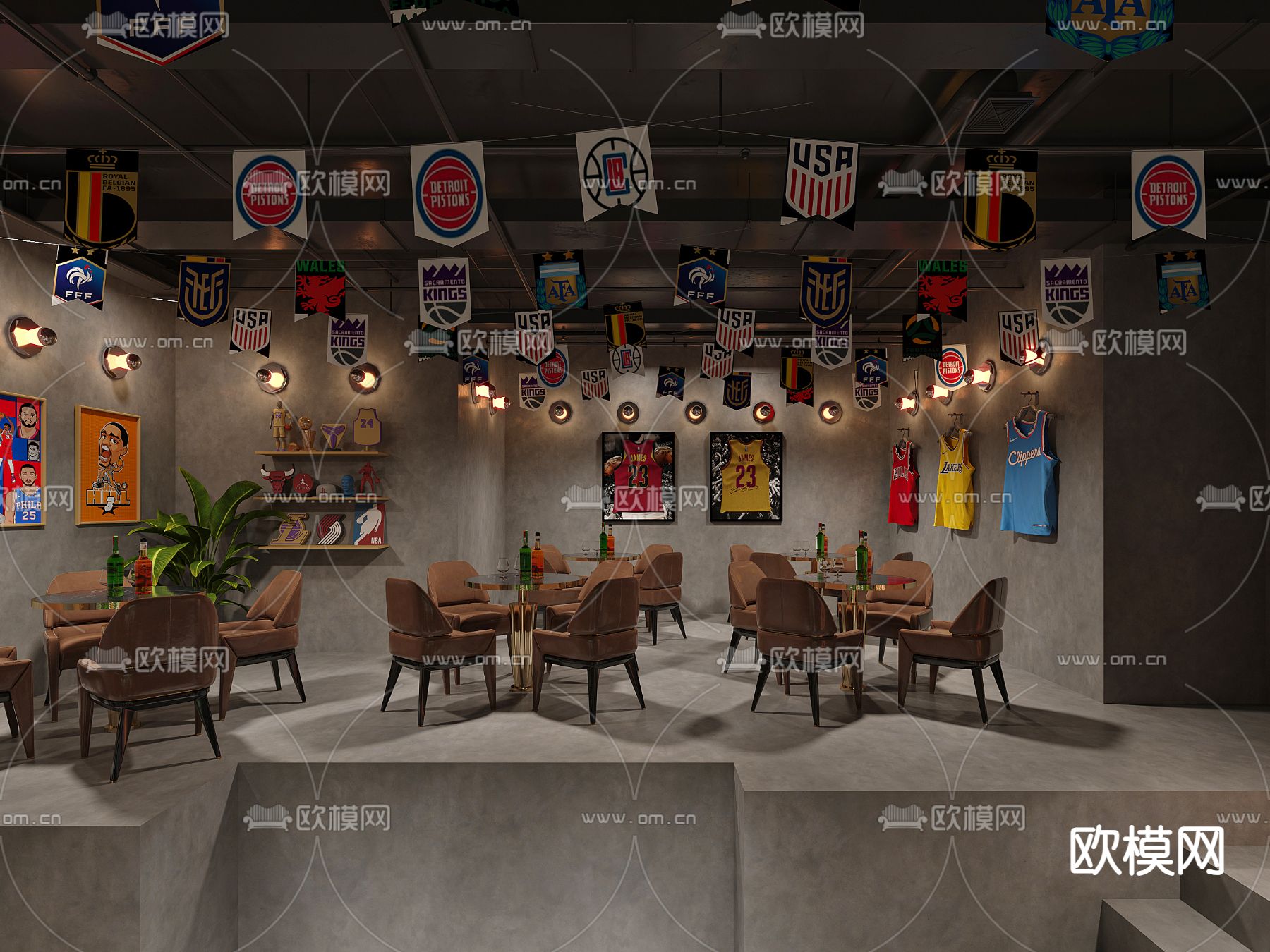 体彩酒吧 酒馆3d模型下载（渲染图3）