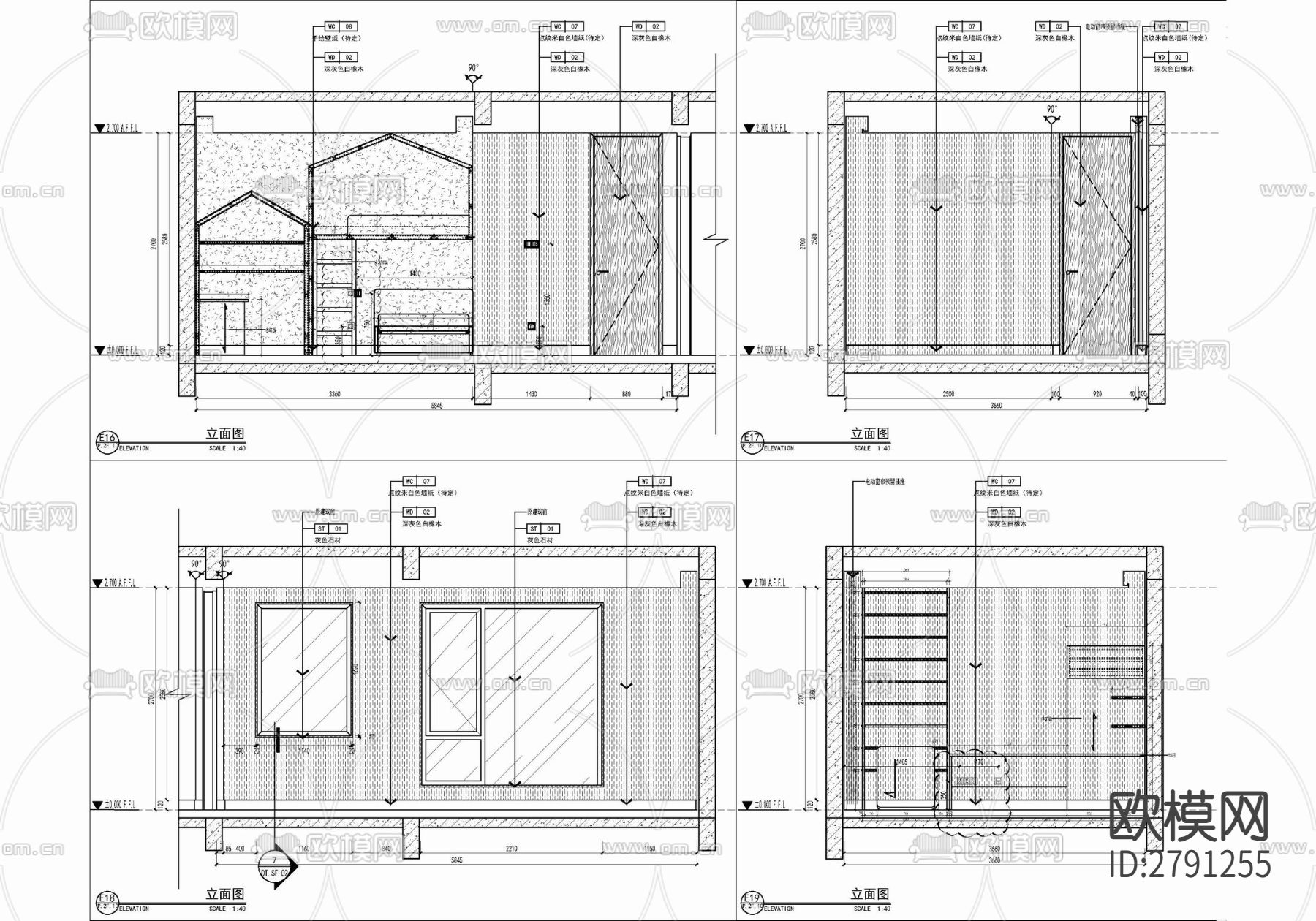 四层小别墅家装室内CAD施工图下载（渲染图9）