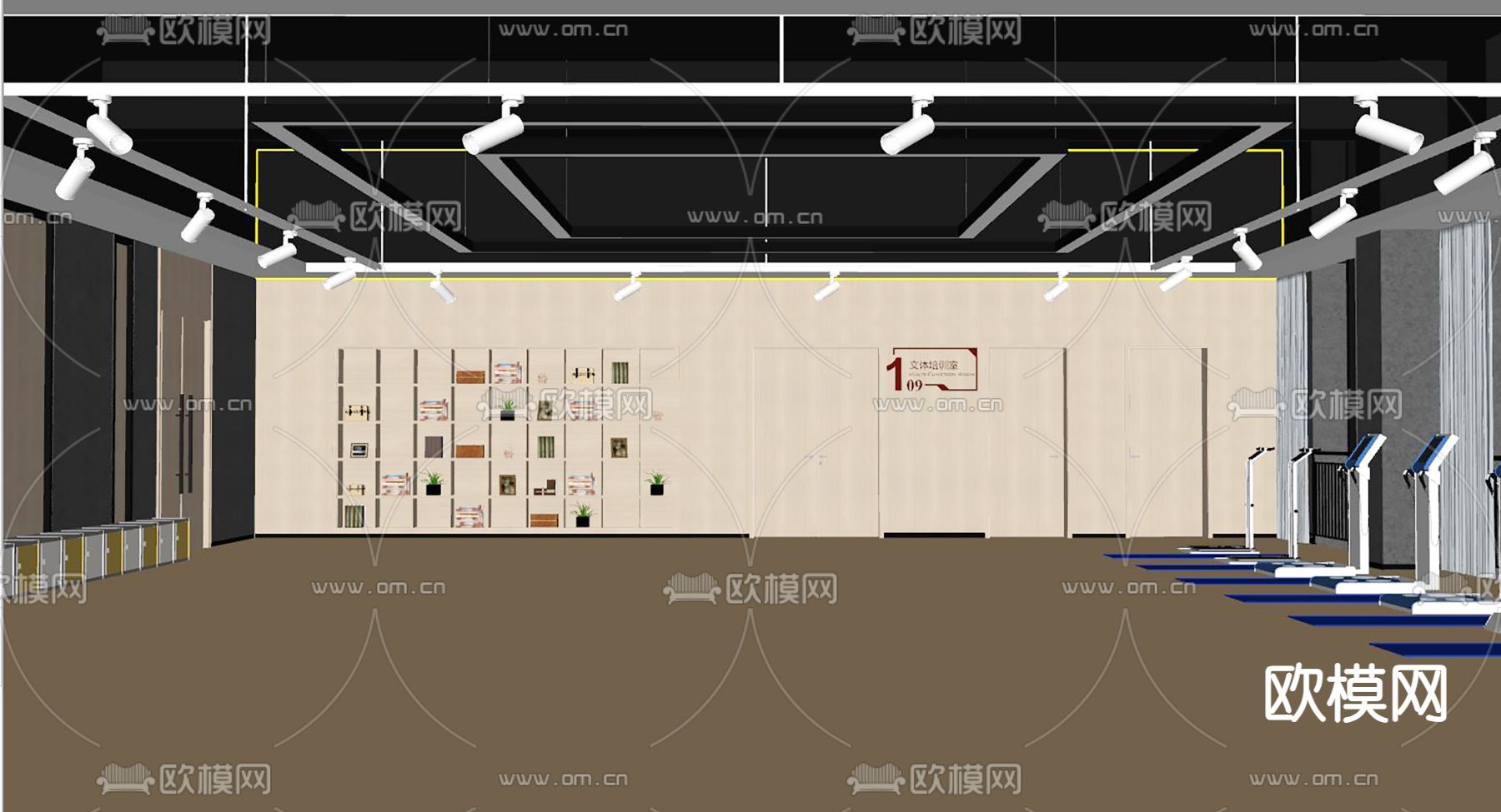 健身体测中心su模型下载（渲染图2）