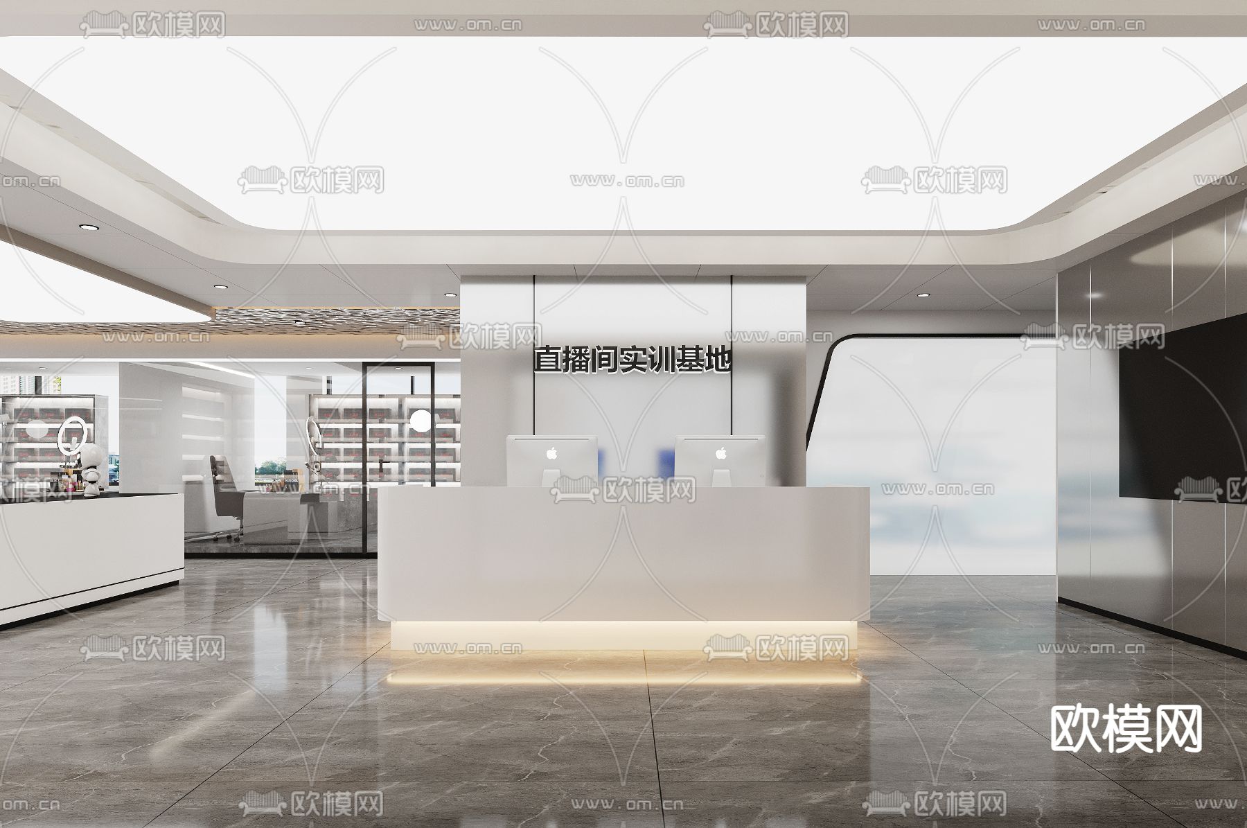 直播室 直播间3d模型下载（渲染图1）