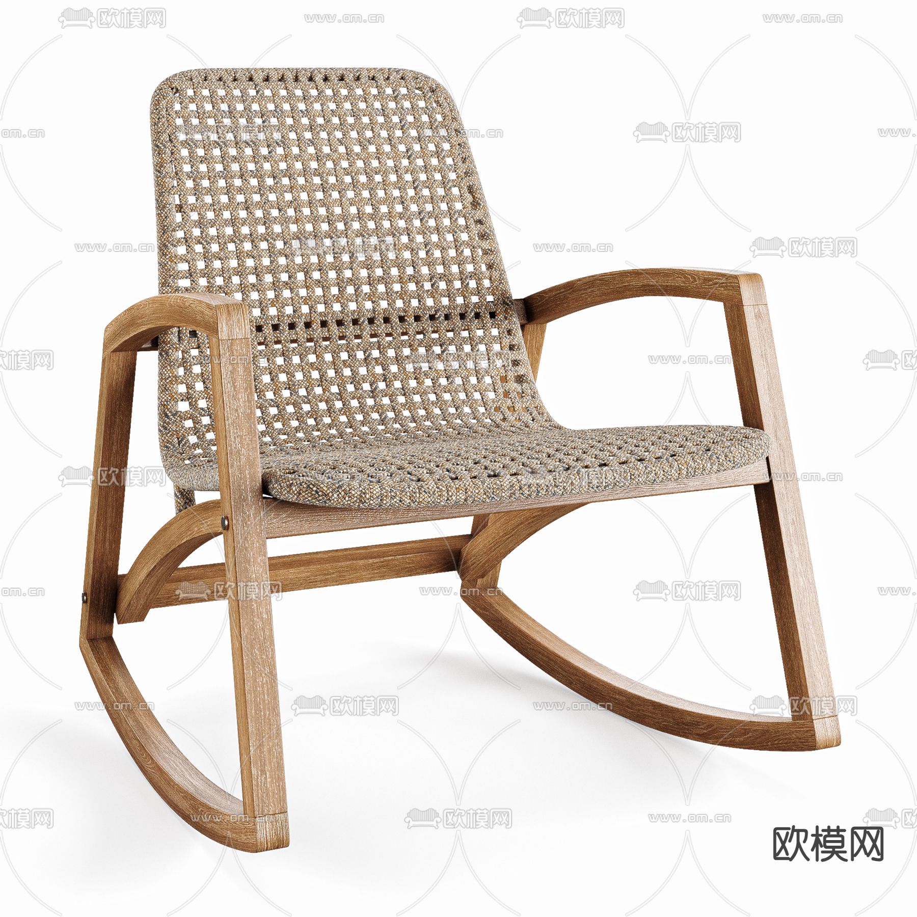 北欧摇椅 休闲椅3d模型下载（渲染图1）