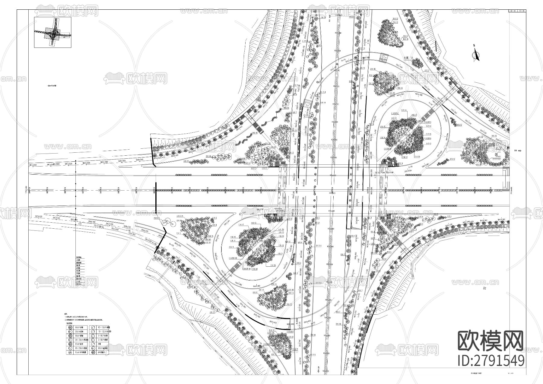 椿萱大道一期绿化工程CAD施工图下载（渲染图6）