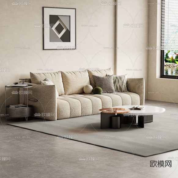 多人沙发 软体沙发 三人沙发3d模型下载