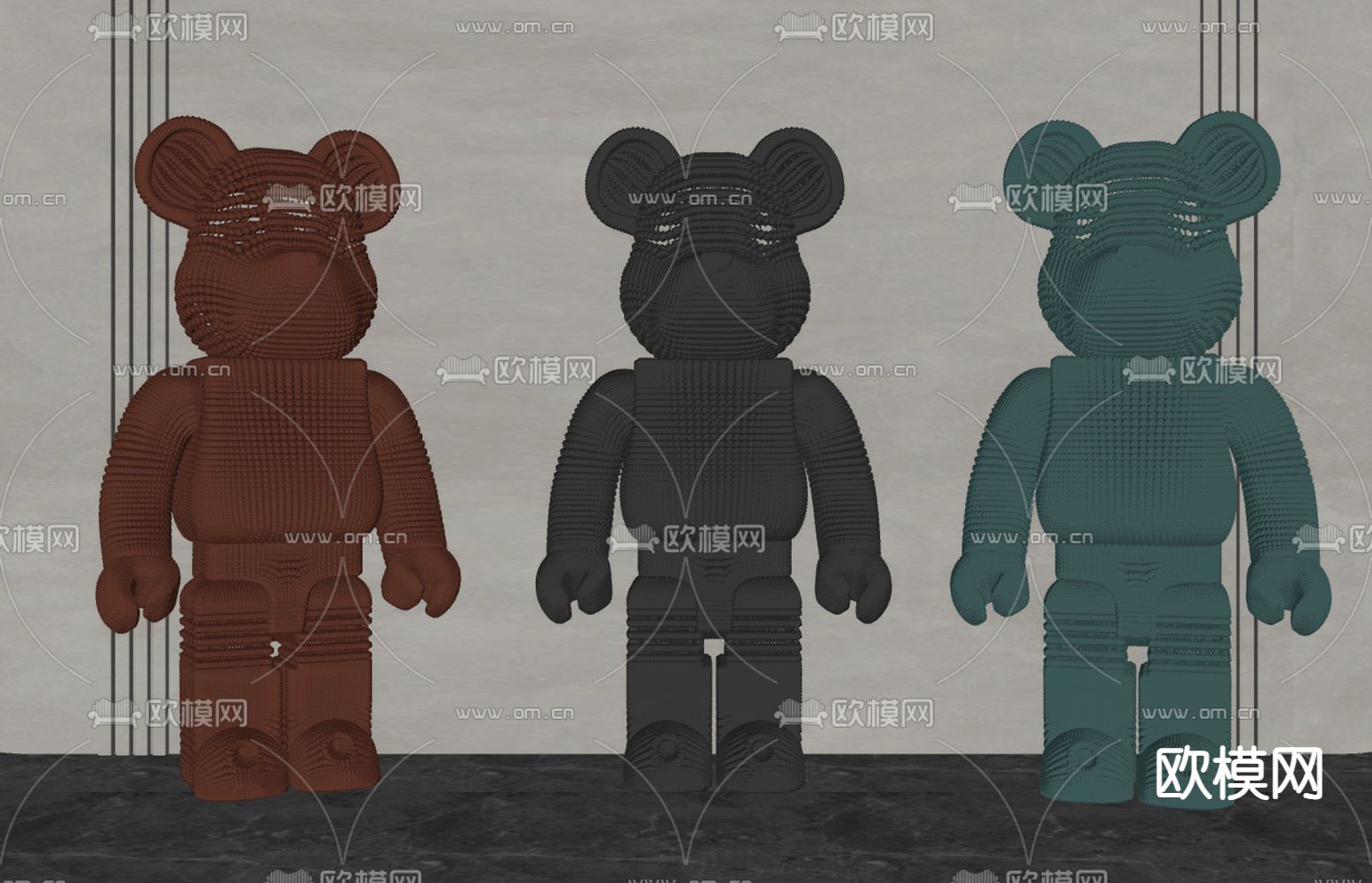 现代暴力熊 潮玩su模型下载（渲染图2）