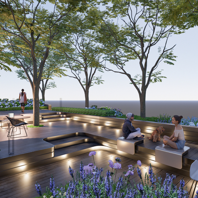 现代户外公园su模型