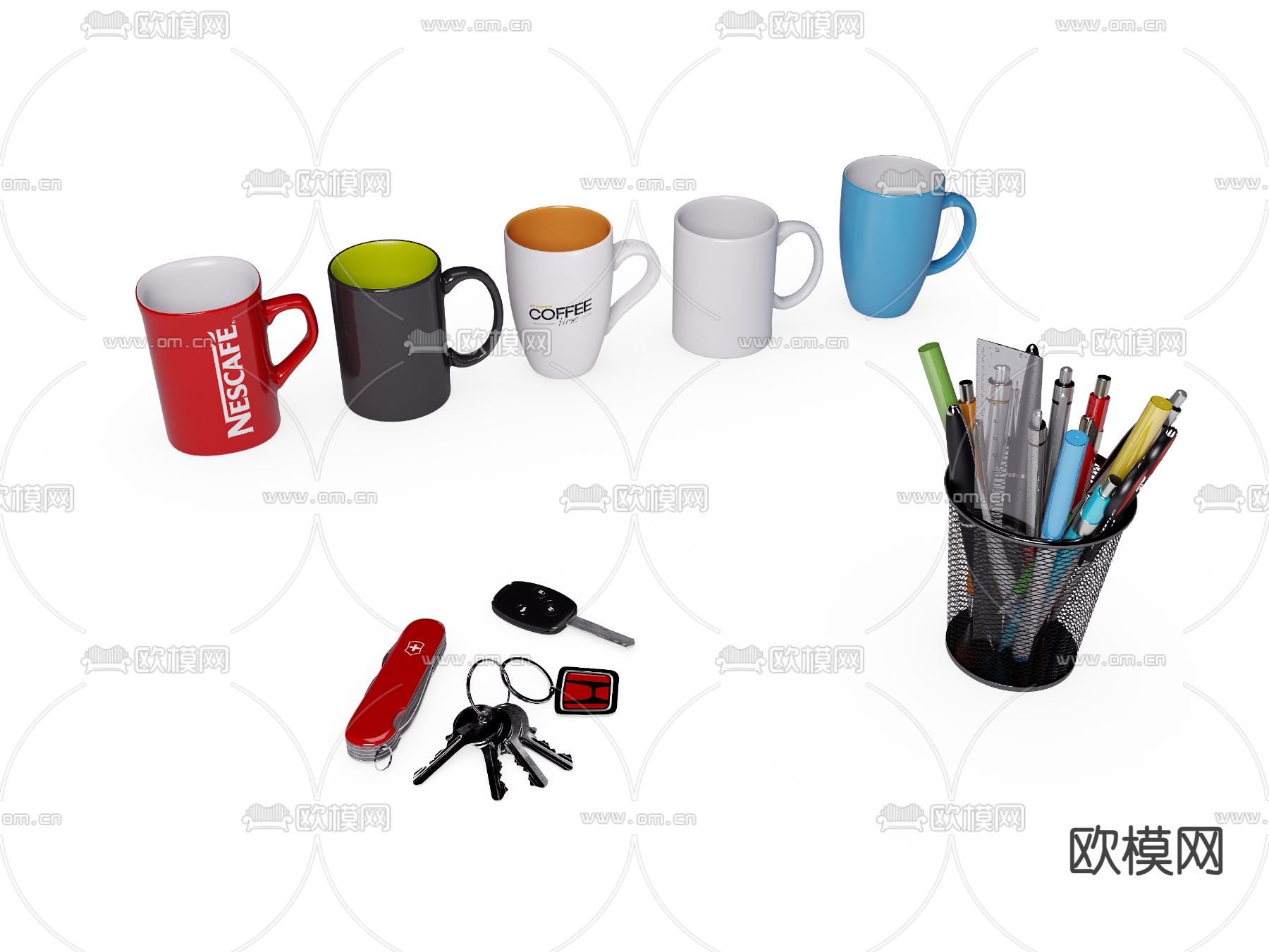 办公用品 文具 水杯3d模型下载