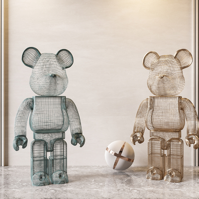  现代暴力熊 潮玩su模型 