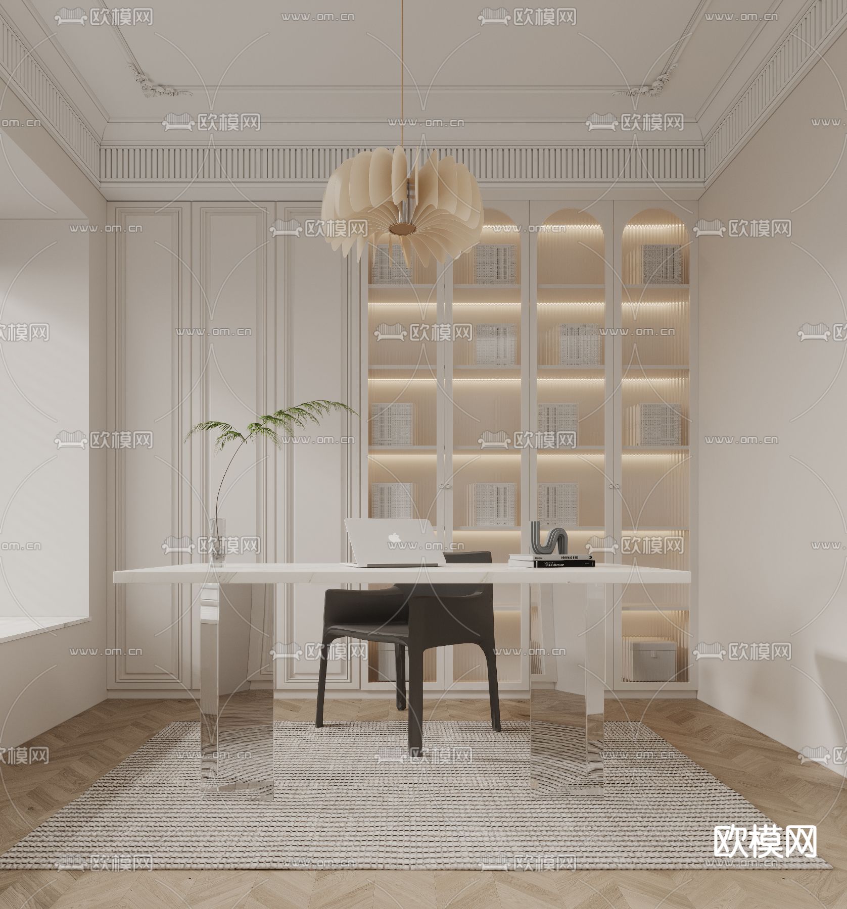 法式书房免费3d模型下载