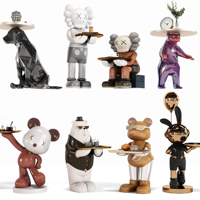  潮玩 公仔雕塑su模型 