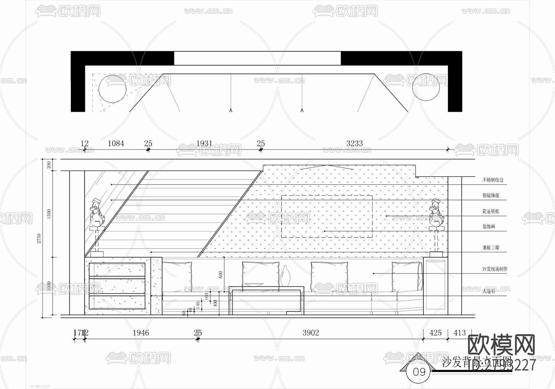 150㎡创意家装平层CAD施工图下载（渲染图7）