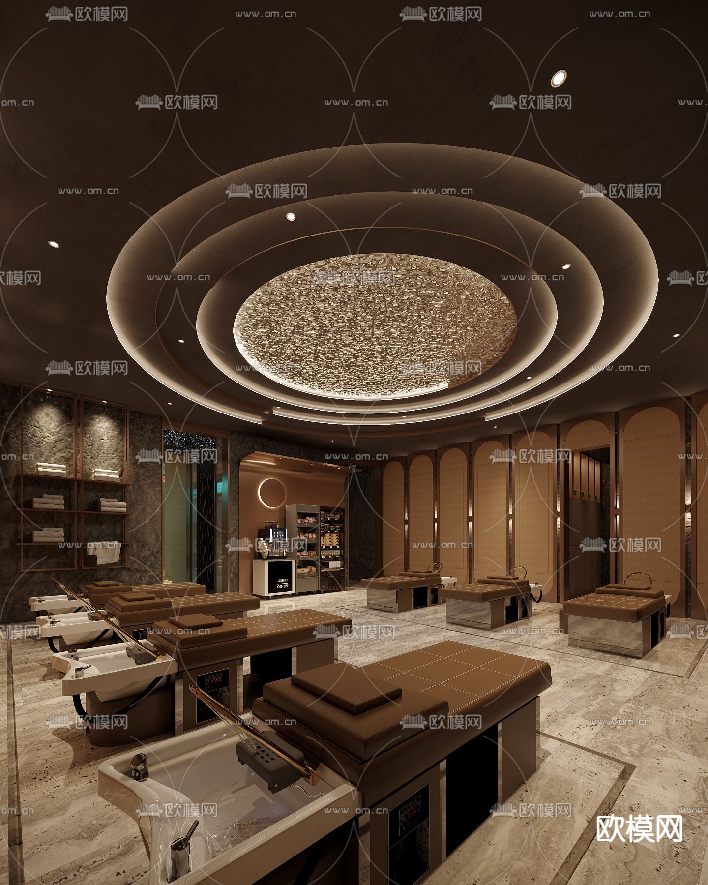 理发店 洗头房 美容美发3d模型