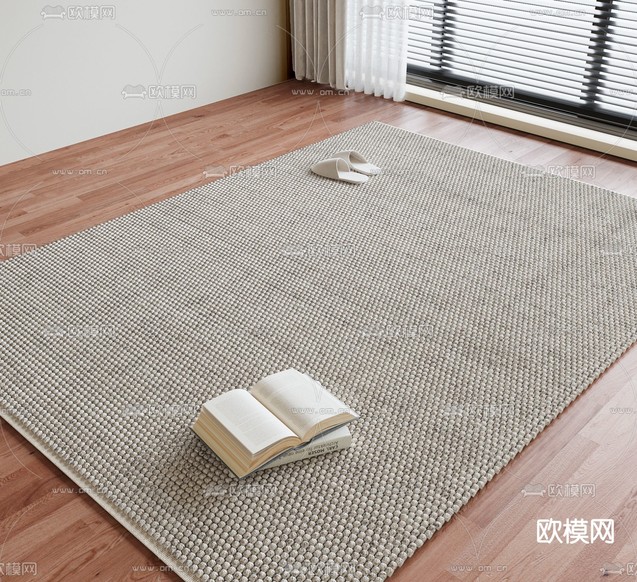 毛线粒地毯 方毯3d模型下载