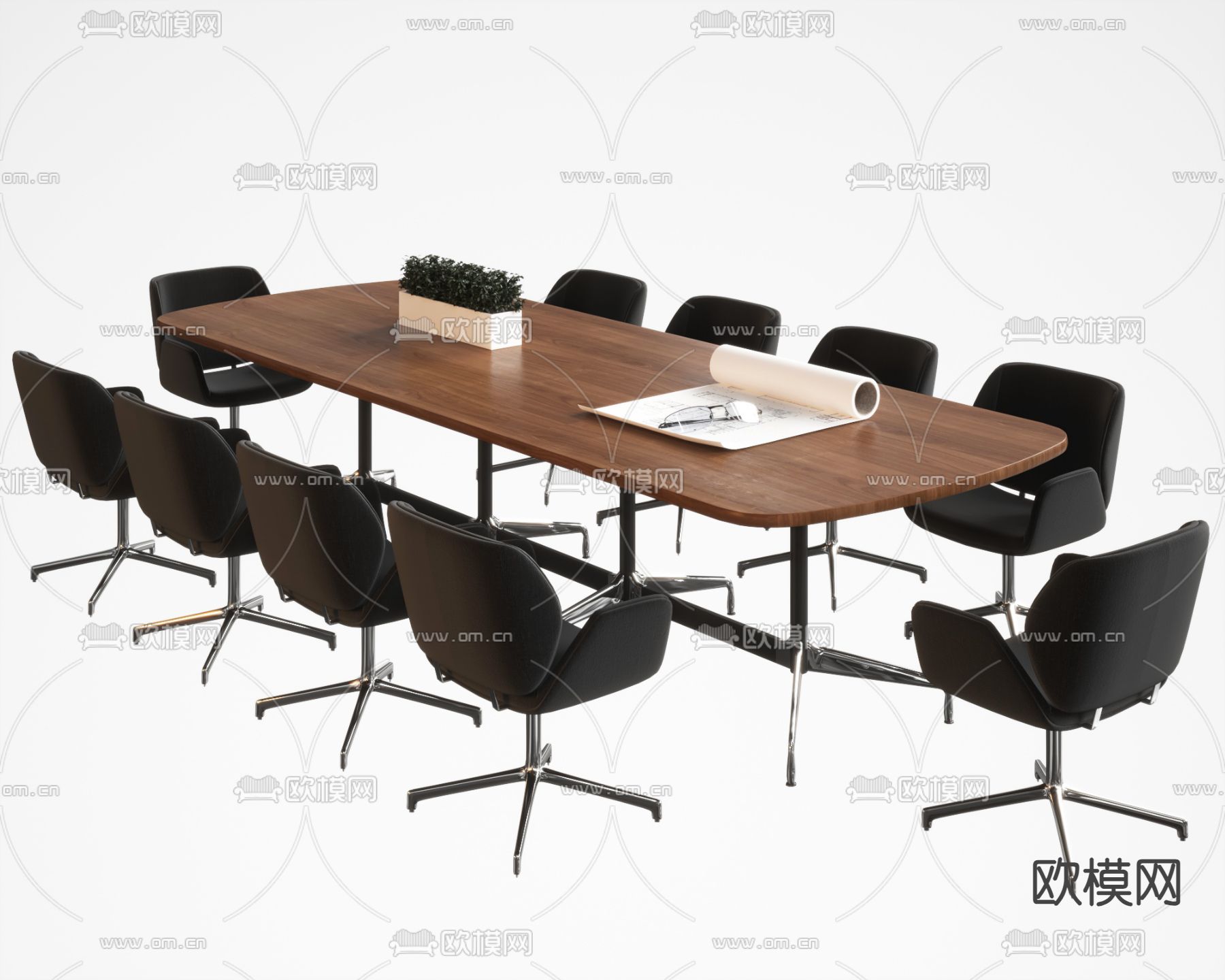 会议桌 会议台3d模型下载