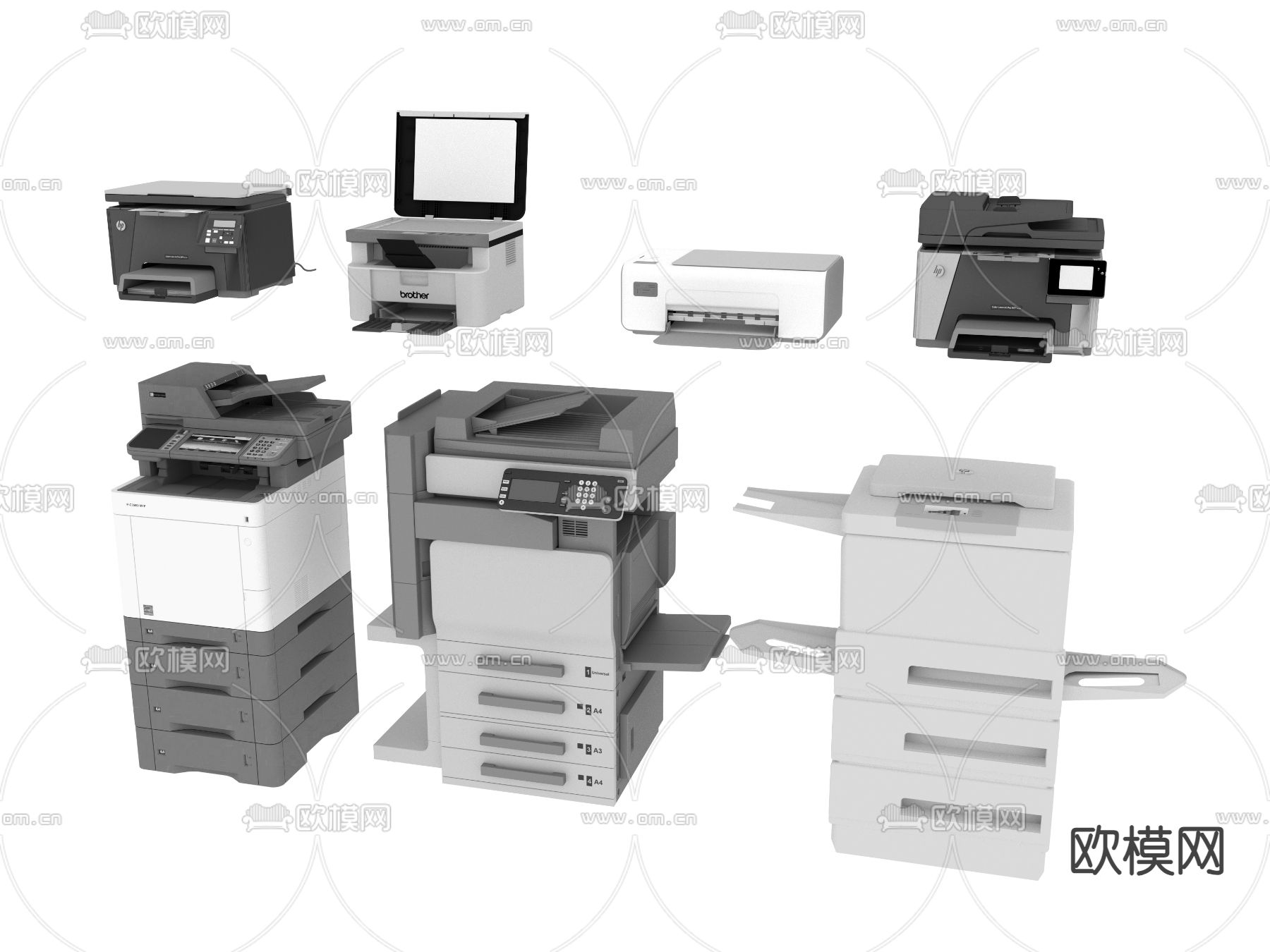 打印机  扫描机 复印机3d模型下载