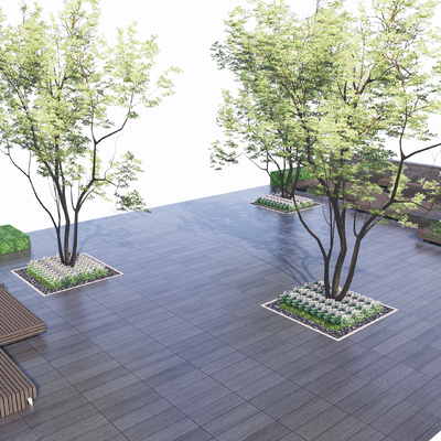  户外景观座凳su模型 