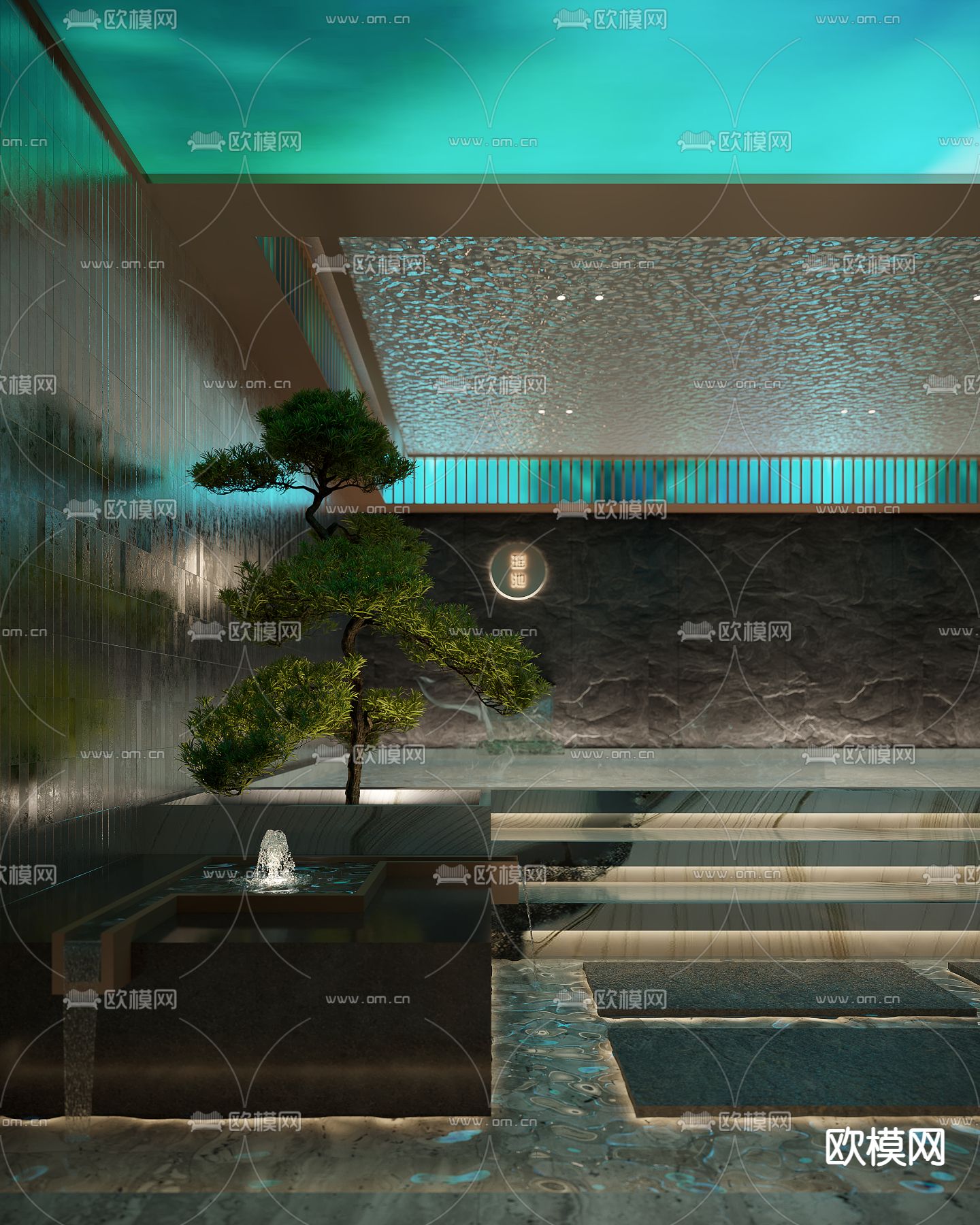 喷泉 流水 水景小品3d模型下载_ID14225291_3dmax免费模型-欧模网