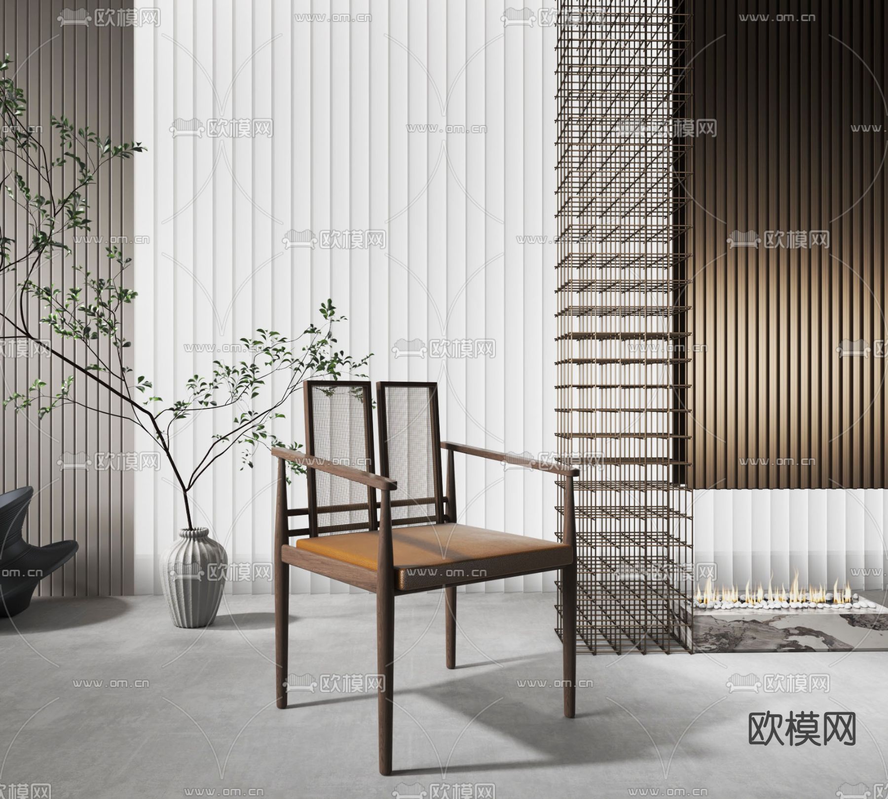 侘寂椅子 休闲椅3d模型下载